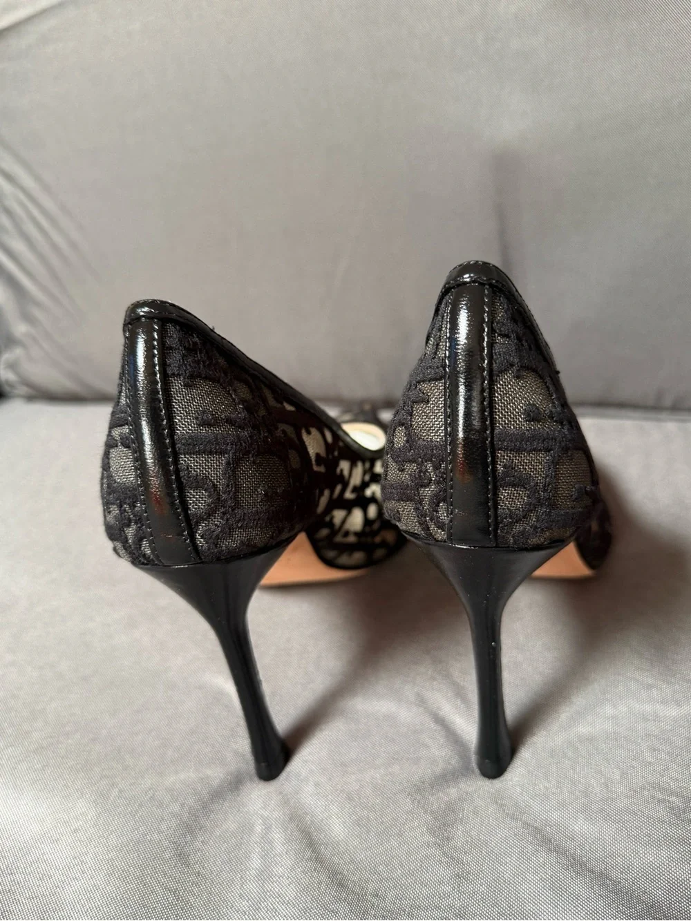 Christian Dior Black Lace Pointed-Toe Stiletto Pump
